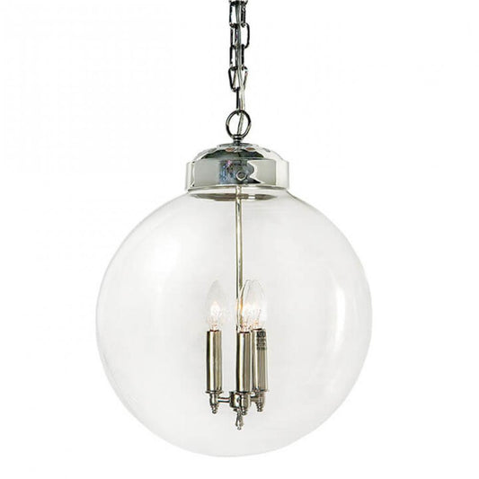 Regina Andrew Globe Pendant Nickel, Polished Nickel