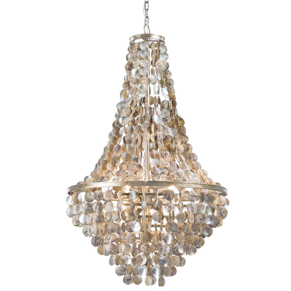 Regina Andrew Capri Abalone Chandelier Steel, Natural