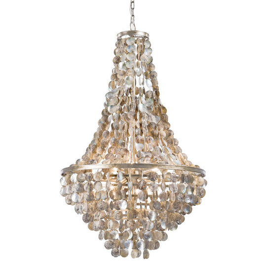 Regina Andrew Capri Abalone Chandelier Steel, Natural