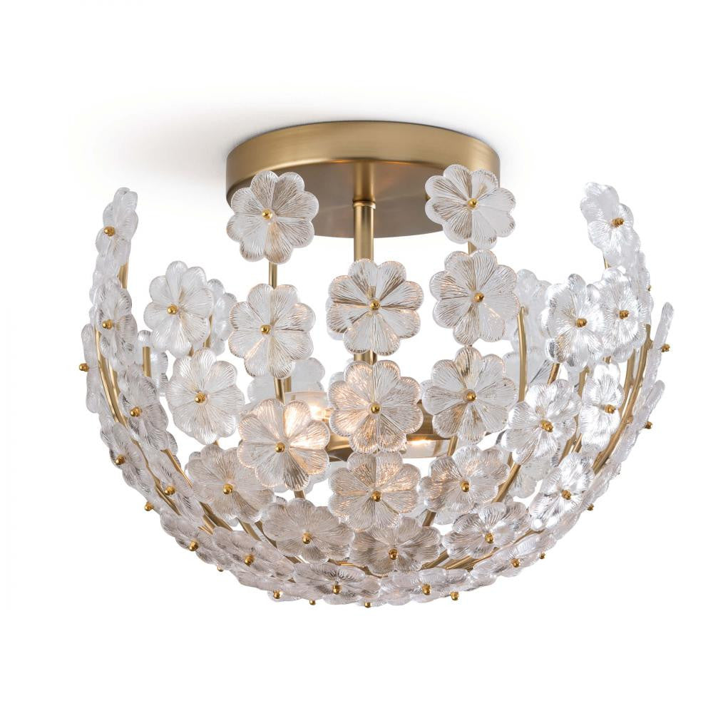 Regina Andrew Charlotte Semi-Flush Mount Brass