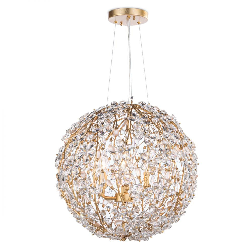 Regina Andrew Cheshire Chandelier, 6-Light, Gold Leaf, 24"H (16-1184GL 504X4Y0) Gold, Gold Leaf
