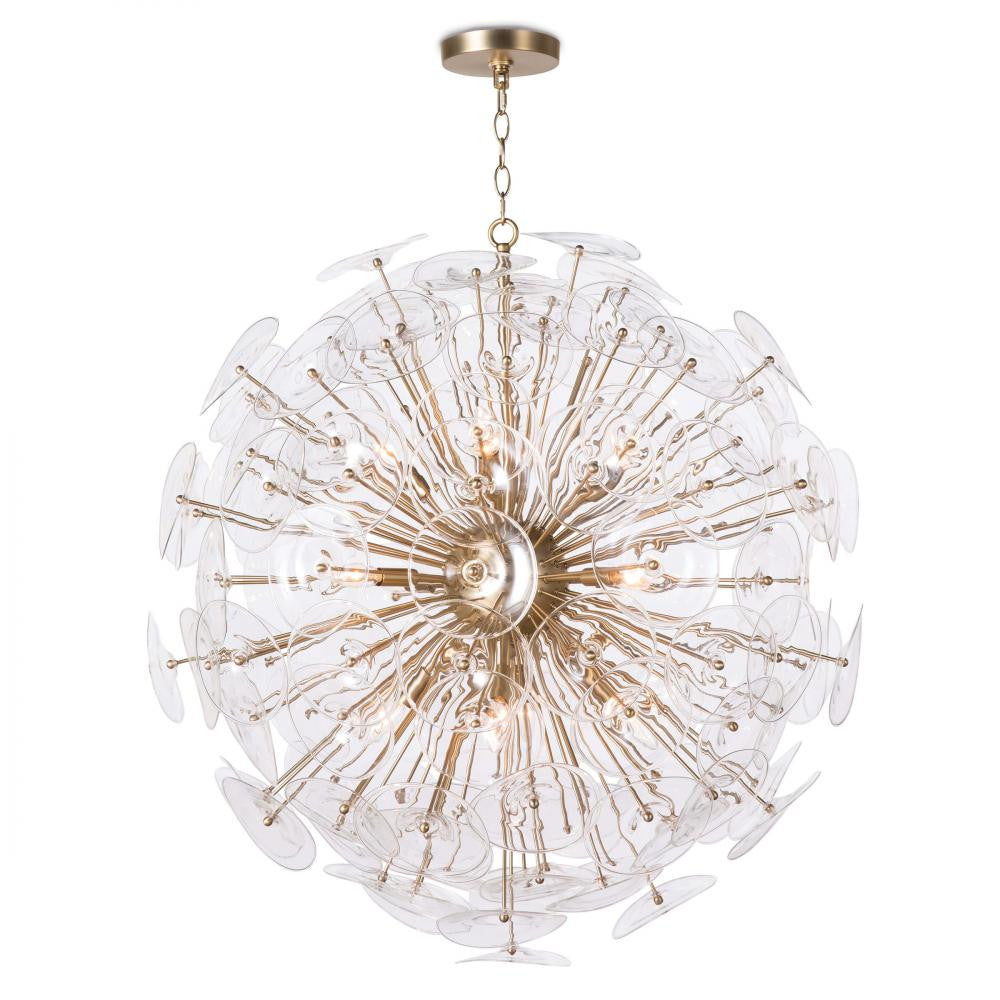 Regina Andrew Poppy Glass Chandelier Brass