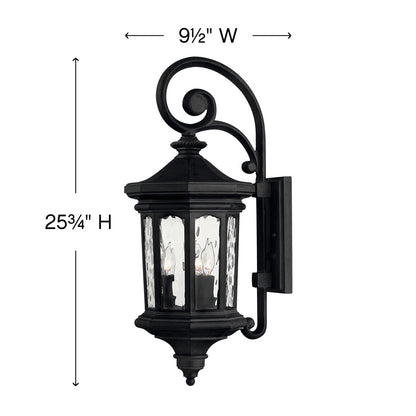 Hinkley Raley Outdoor Wall Lantern Museum Black