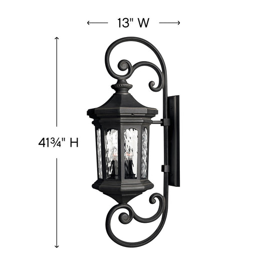 Hinkley Raley Outdoor Wall Lantern Museum Black