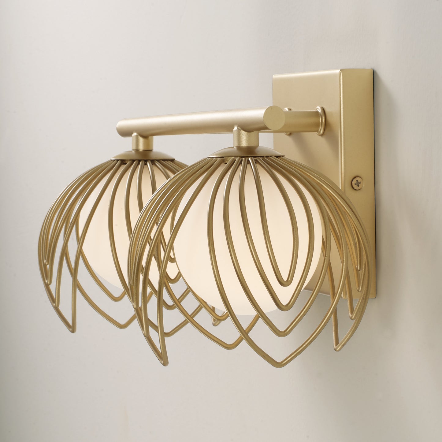 Capital Flora 2-Light Vanity in Buffed Gold