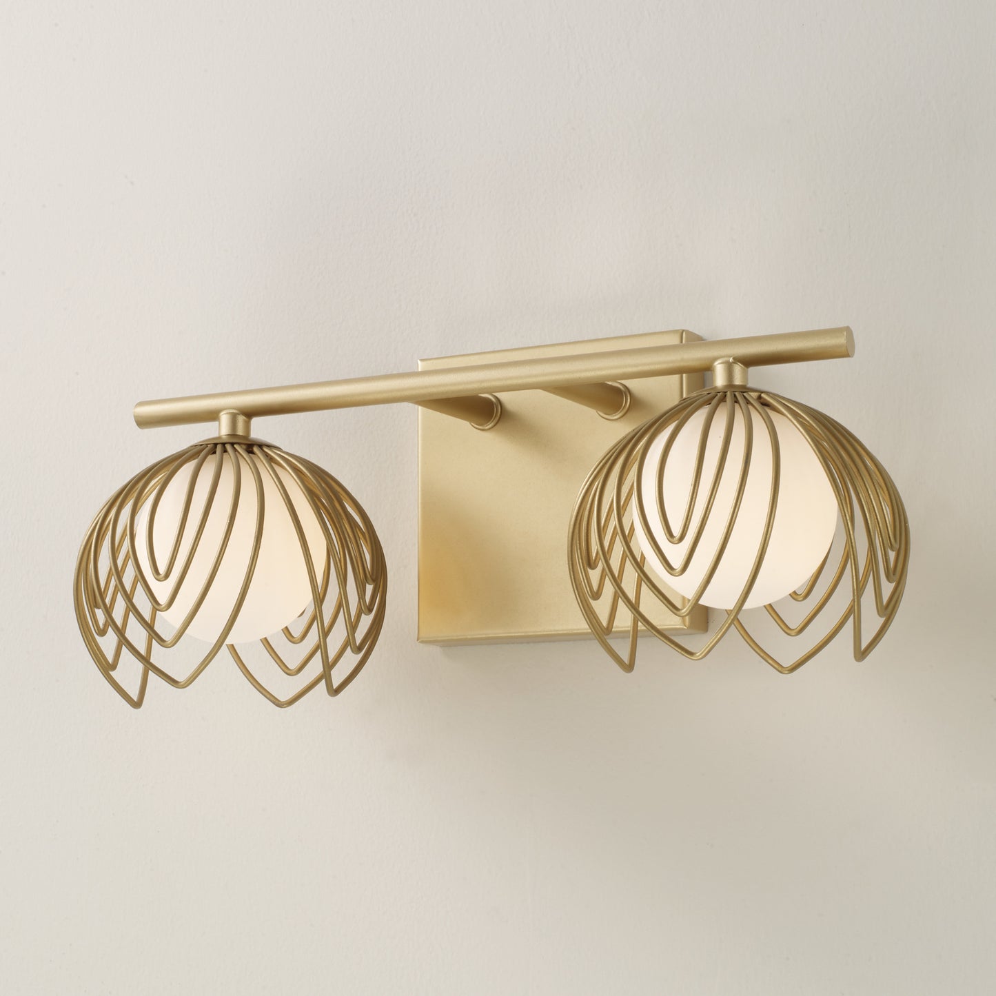 Capital Flora 2-Light Vanity in Buffed Gold
