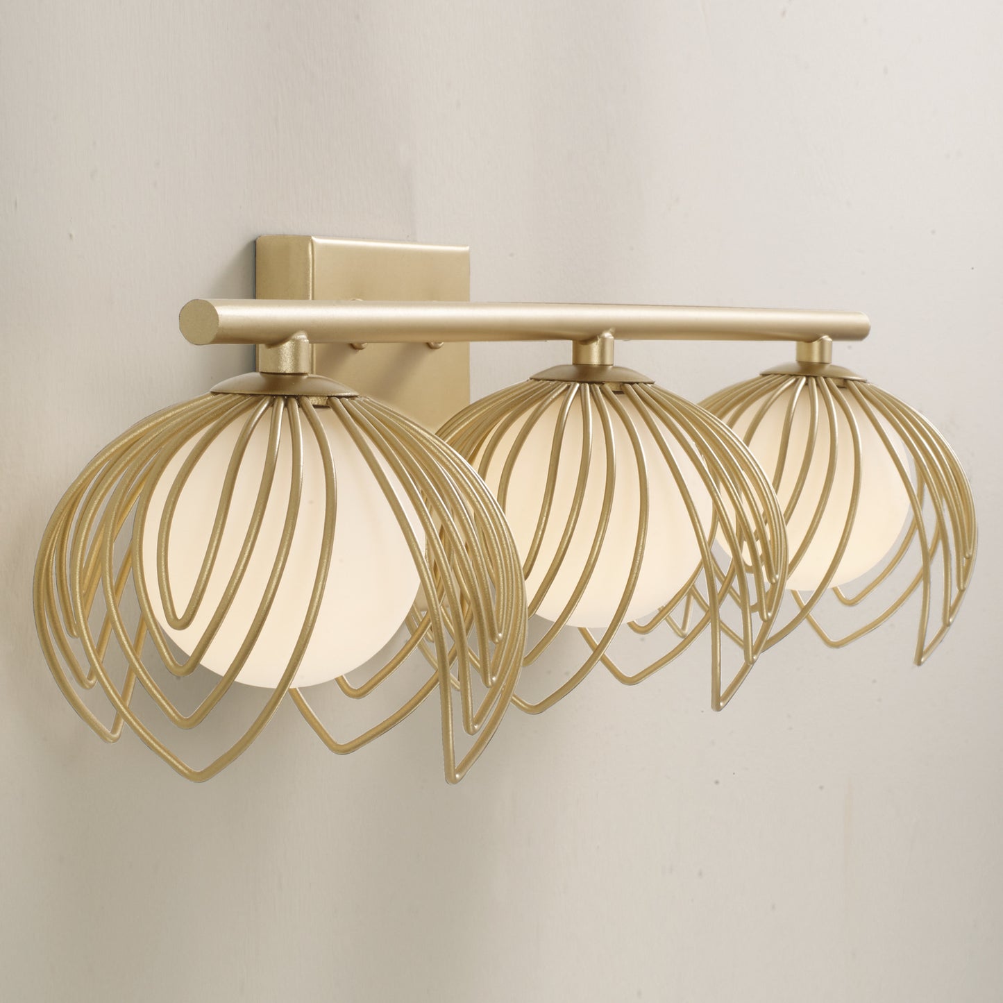Capital Flora 3-Light Vanity in Buffed Gold