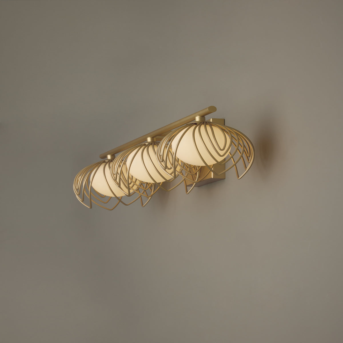 Capital Flora 3-Light Vanity in Buffed Gold