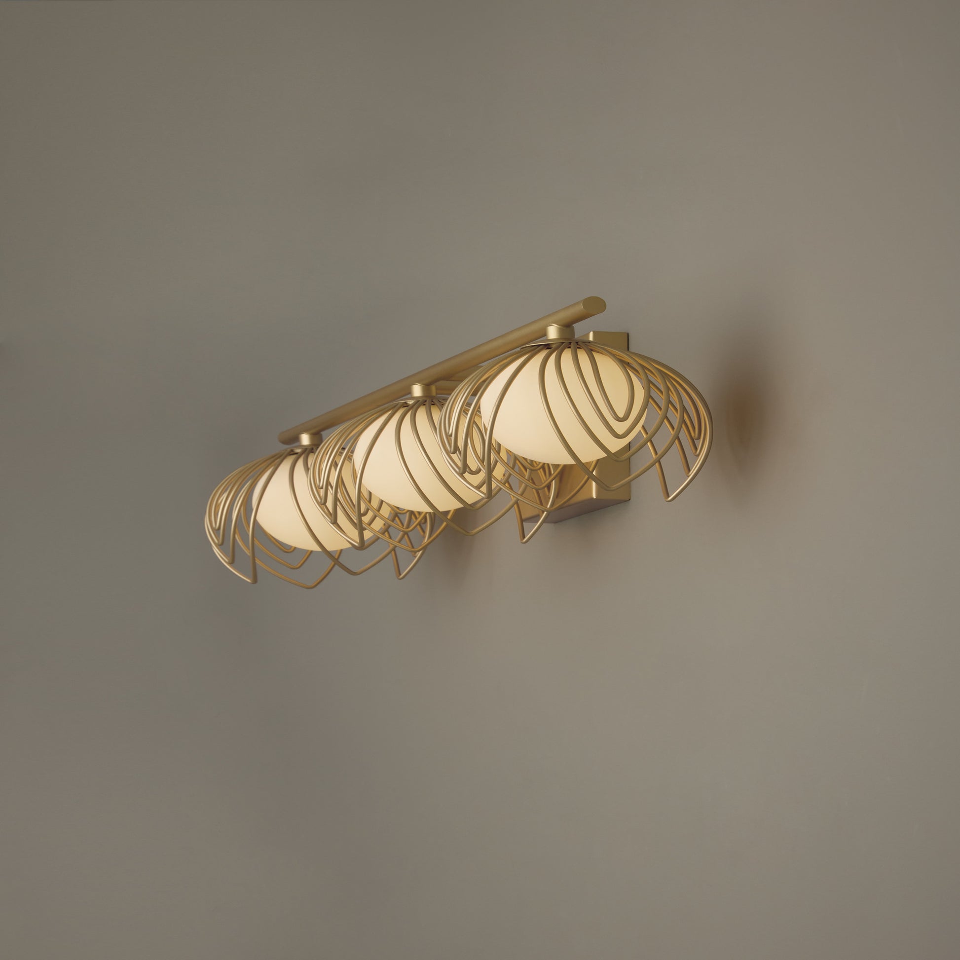 Capital Flora 3-Light Vanity in Buffed Gold
