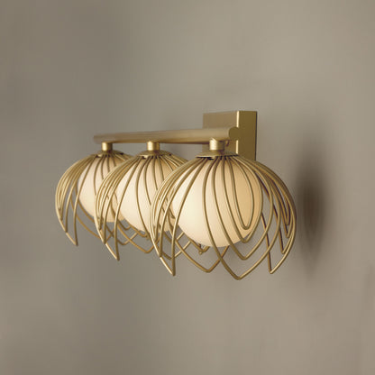 Capital Flora 3-Light Vanity in Buffed Gold