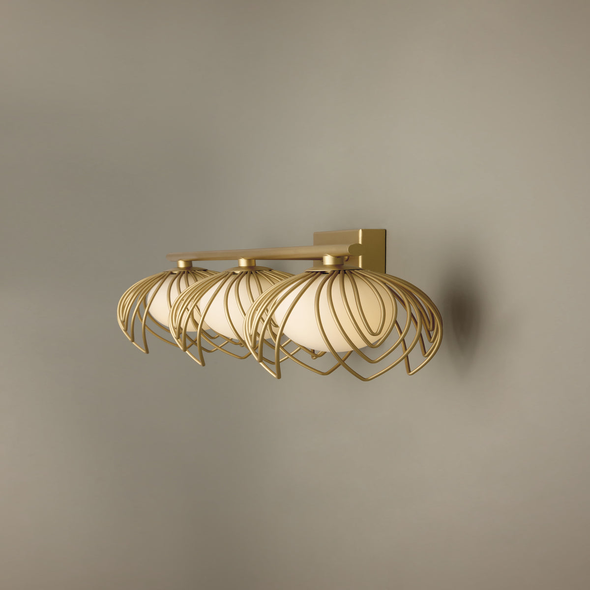 Capital Flora 3-Light Vanity in Buffed Gold