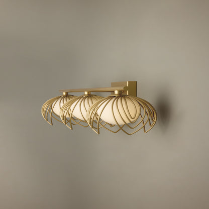 Capital Flora 3-Light Vanity in Buffed Gold