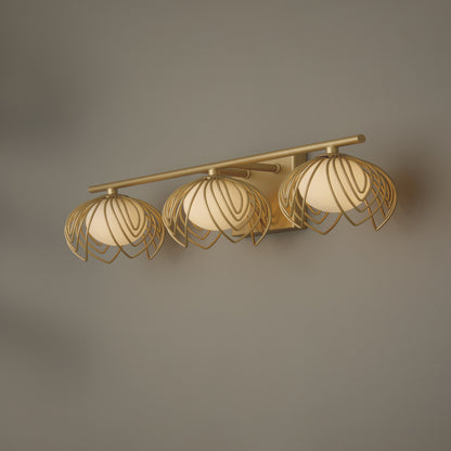 Capital Flora 3-Light Vanity in Buffed Gold
