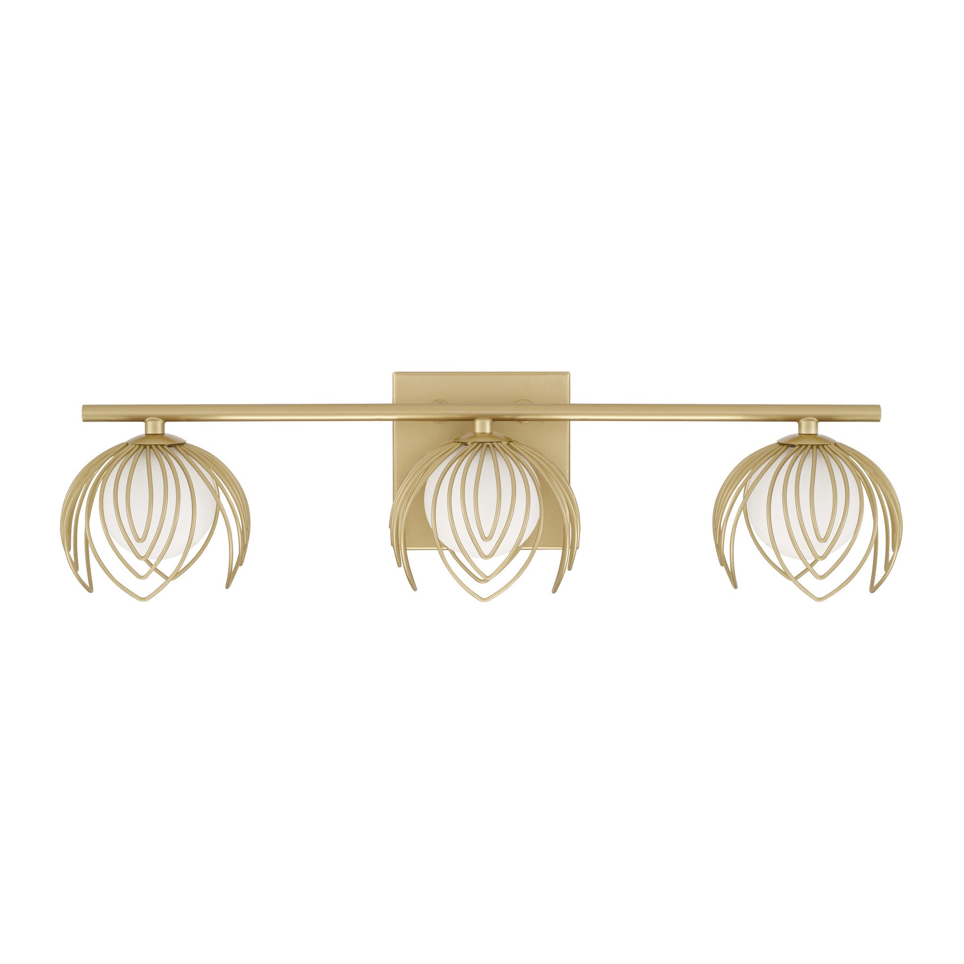 Capital Flora 3-Light Vanity in Buffed Gold