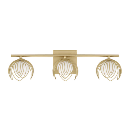Capital Flora 3-Light Vanity in Buffed Gold