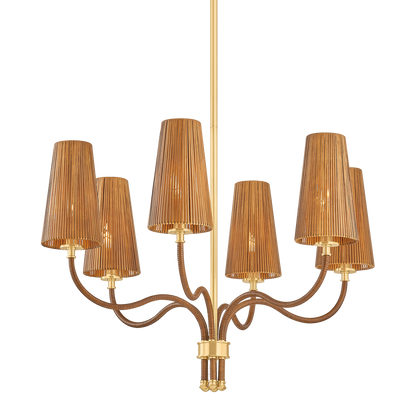 Hudson Valley Atwood 6-Light Chandelier Aged Brass