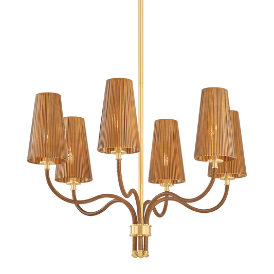 Hudson Valley Atwood 6-Light Chandelier Aged Brass