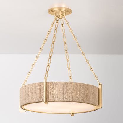 Hudson Valley Quebec 4-Light Chandelier Gold Leaf detail view 2