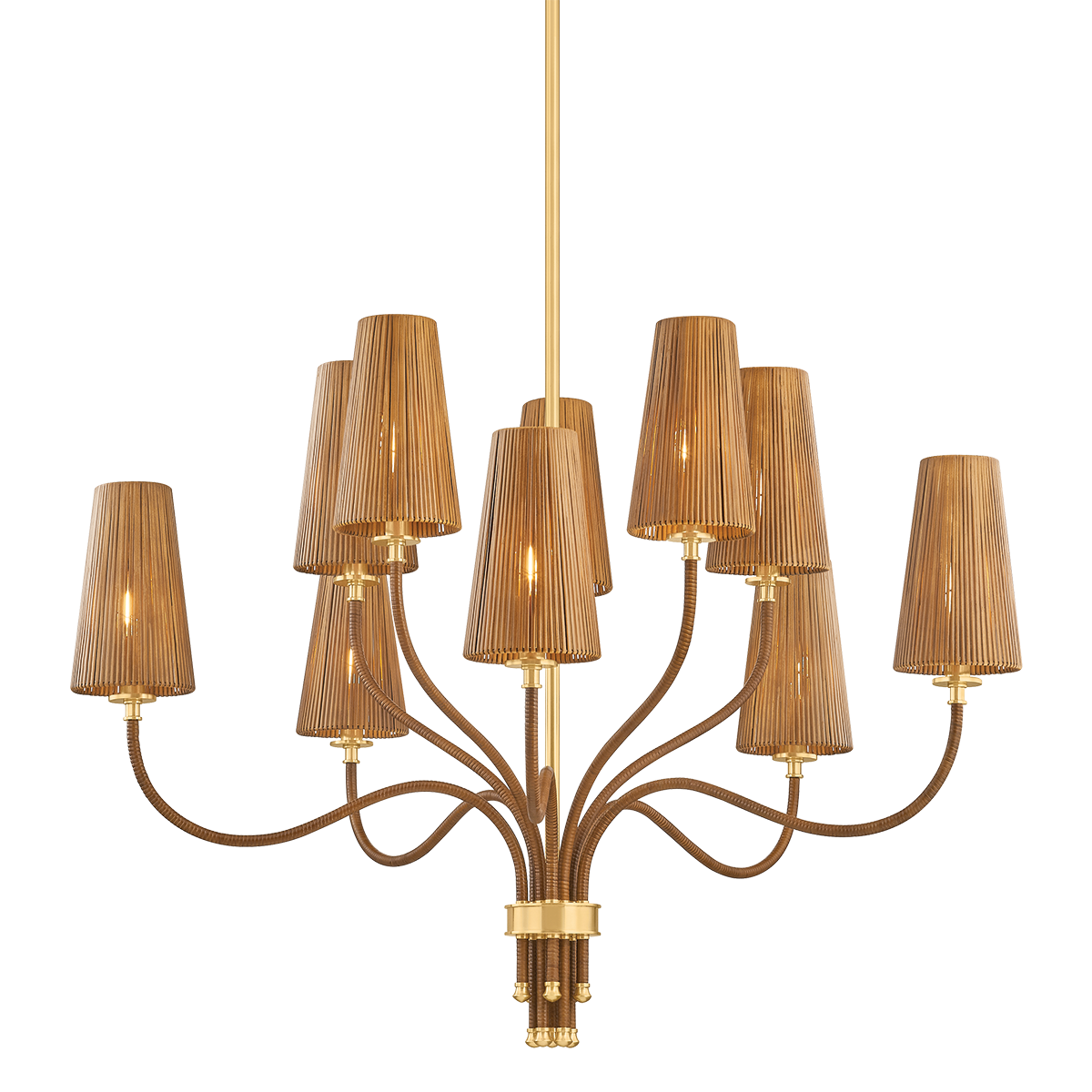 Hudson Valley Atwood 10-Light Chandelier Aged Brass