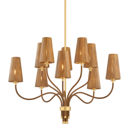 Hudson Valley Atwood 10-Light Chandelier Aged Brass