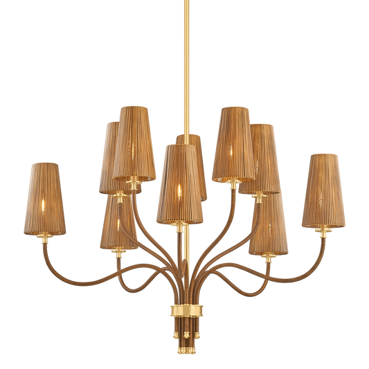 Hudson Valley Atwood 10-Light Chandelier Aged Brass