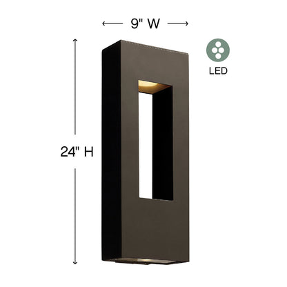 Hinkley Atlantis Outdoor Wall Mount Lantern Black