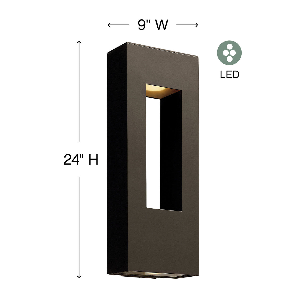 Hinkley Atlantis Outdoor Wall Mount Lantern Titanium