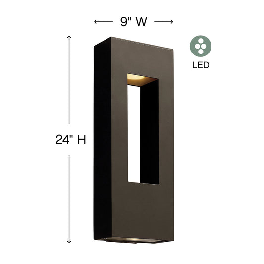 Hinkley Atlantis Outdoor Wall Mount Lantern Titanium