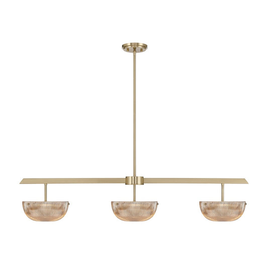Savoy House Hubbard 3-Light LED Linear Chandelier - Noble Brass