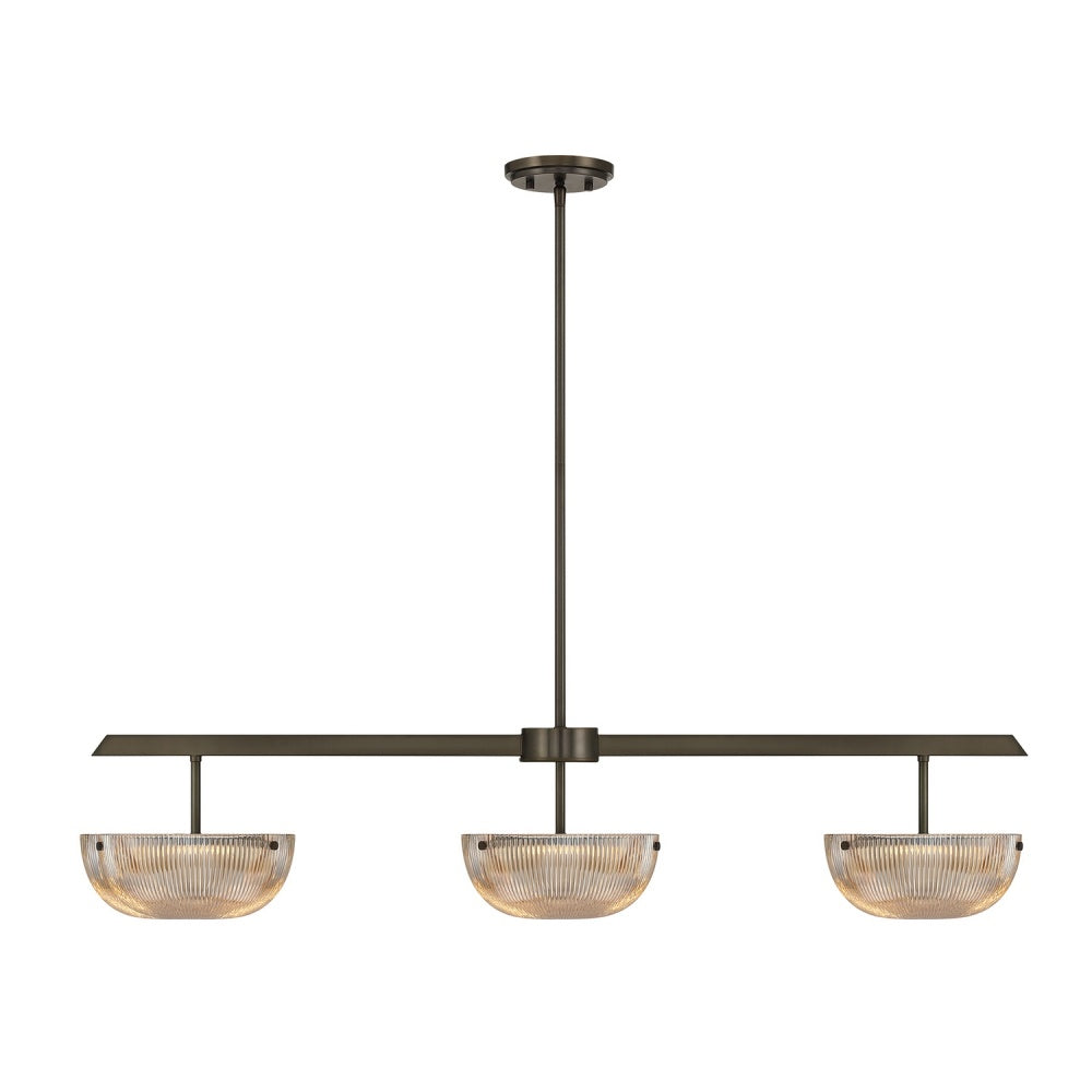 Savoy House Hubbard 3-Light LED Linear Chandelier - Mediterranean Bronze