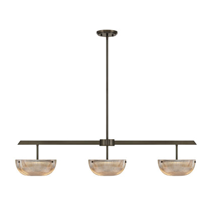 Savoy House Hubbard 3-Light LED Linear Chandelier - Mediterranean Bronze