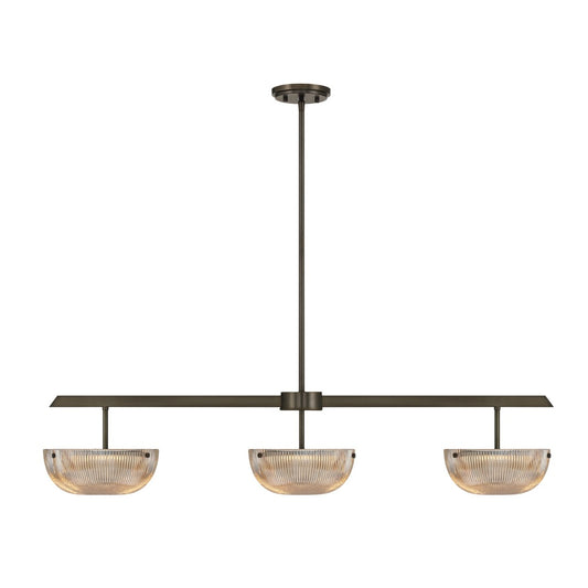 Savoy House Hubbard 3-Light LED Linear Chandelier - Mediterranean Bronze