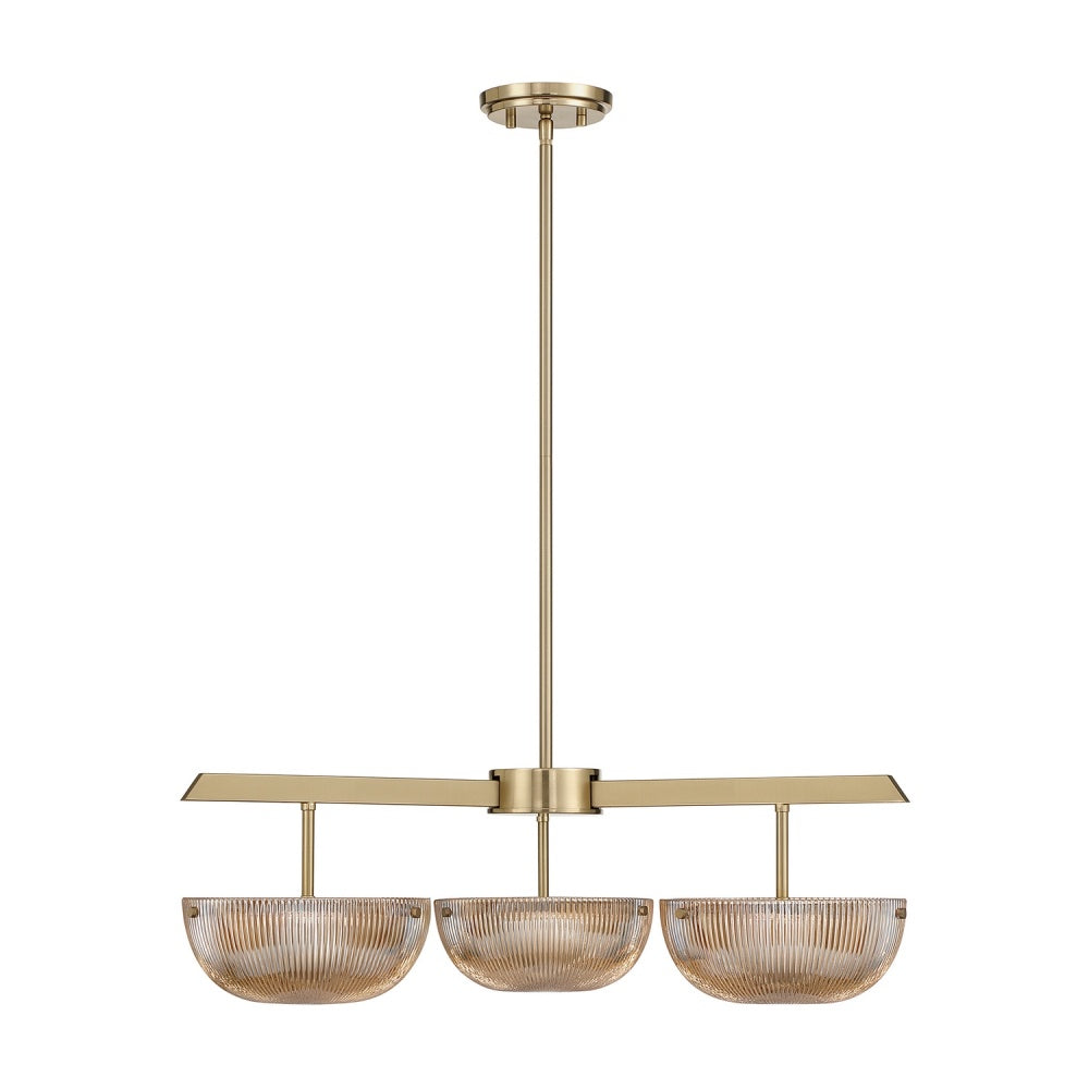 Savoy House Hubbard 3-Light LED Chandelier - Noble Brass