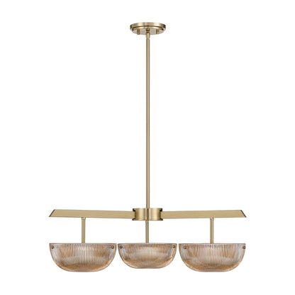 Savoy House Hubbard 3-Light LED Chandelier - Noble Brass
