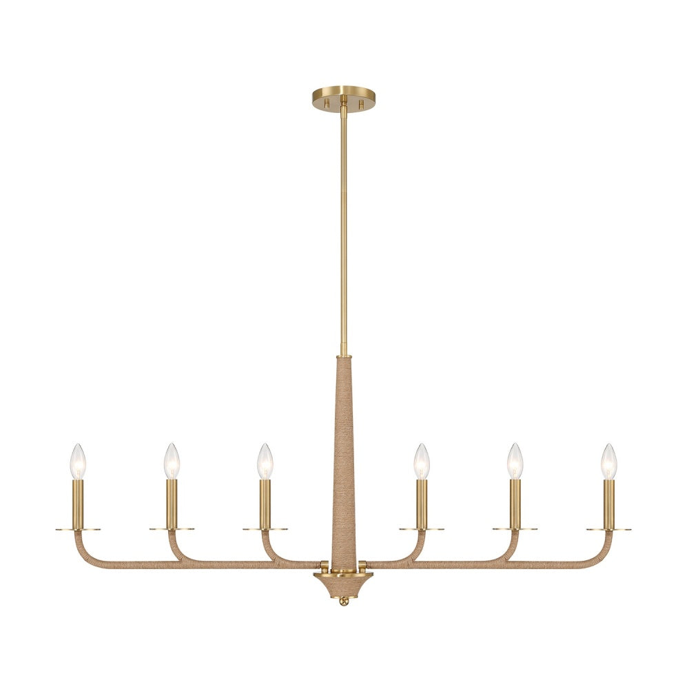 Savoy House Cannon 6-Light Chandelier - Warm Brass and Rope