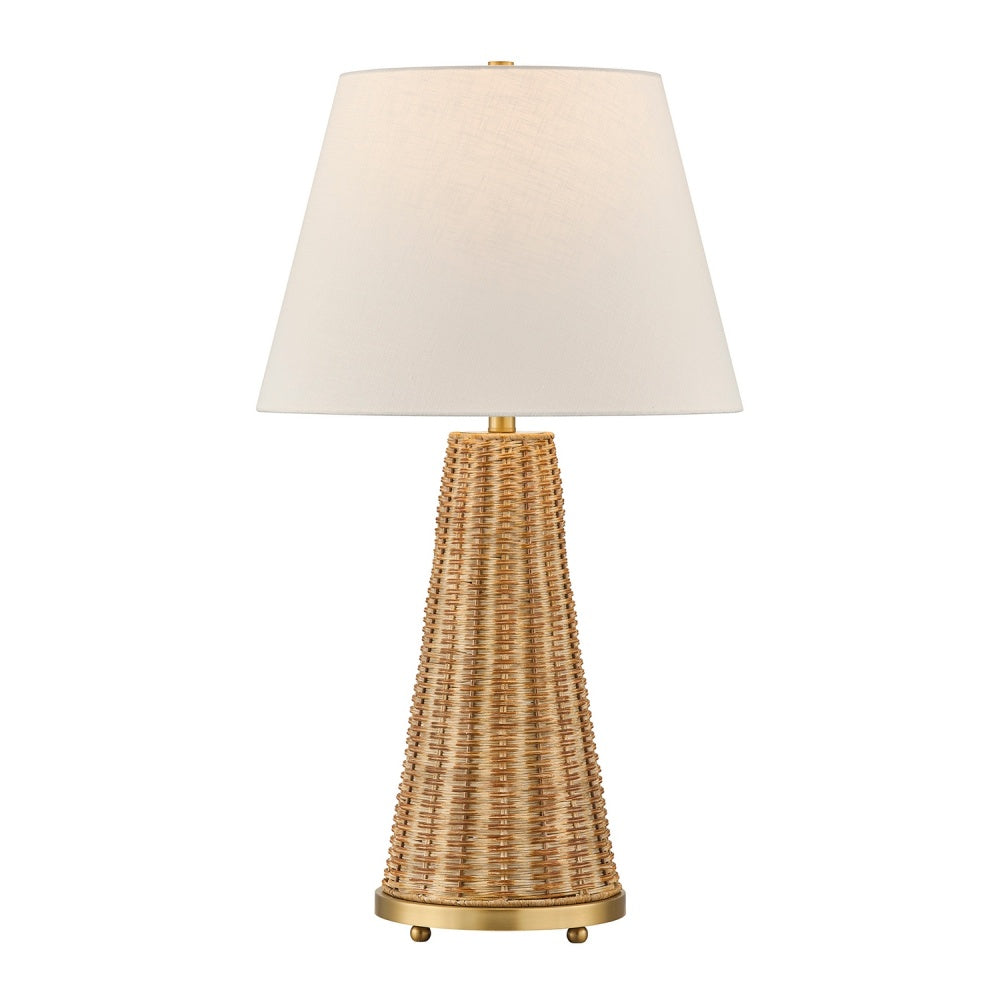 Savoy House Eleanor 1-Light Table Lamp - Brass and Wicker