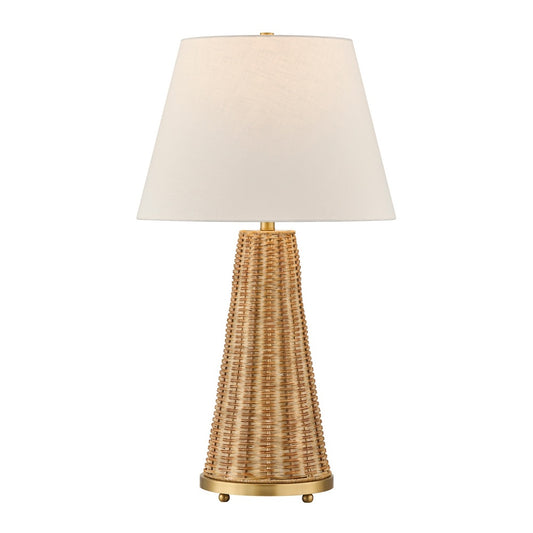 Savoy House Eleanor 1-Light Table Lamp - Brass and Wicker