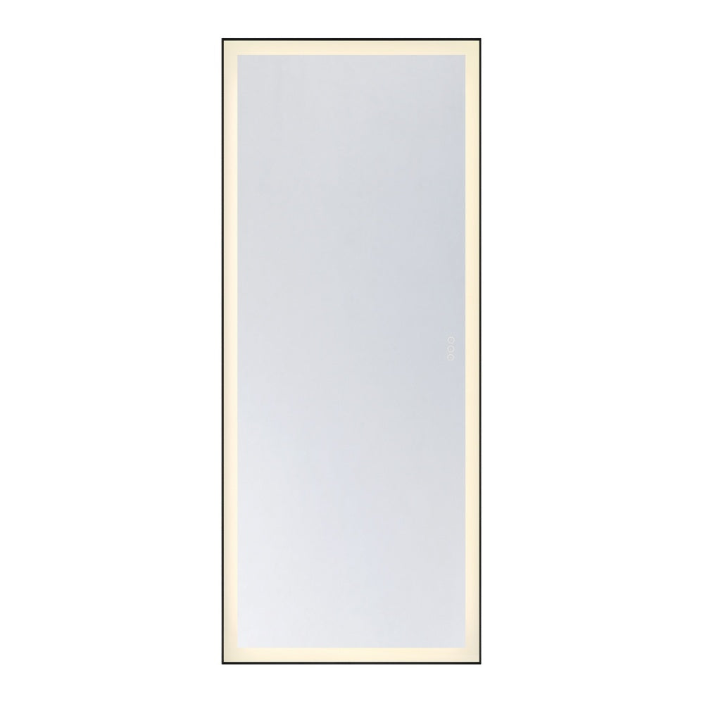 Savoy House Paulding 30" x 72" LED Rectangle Frontlit Mirror with Black Frame - Black