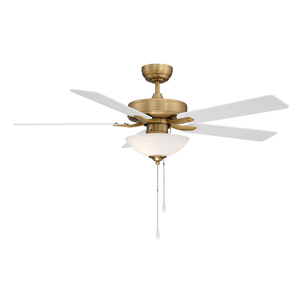 Savoy House 52" Ceiling Fan, 13.13"H - Natural Brass