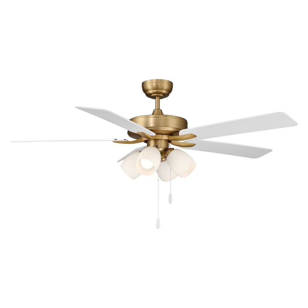 Savoy House 52" Ceiling Fan, 12.63"H - Natural Brass