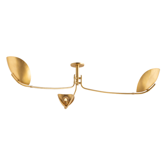 Hudson Valley Avondale 3-Light Semi-Flush Mount Aged Brass