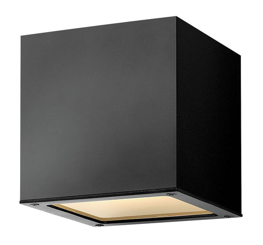 Hinkley Kube LED Outdoor Small Up/Down Wall Mount Lanter Satin Black
