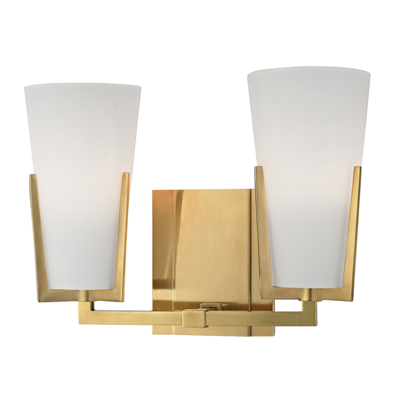 Hudson Valley Upton 2-Light Bath & Vanity Light Aged Brass