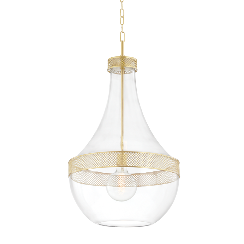 Hudson Valley Hagen Pendant Aged Brass