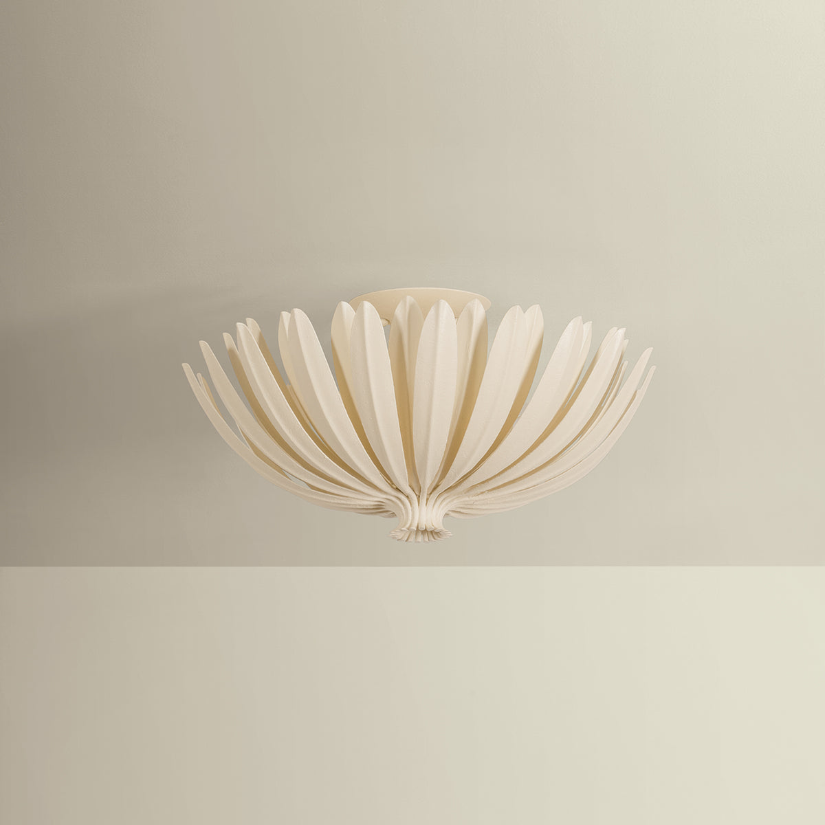 Hudson Valley Whitfield 3-Light Semi-Flush Mount Cream Plaster detail view 1
