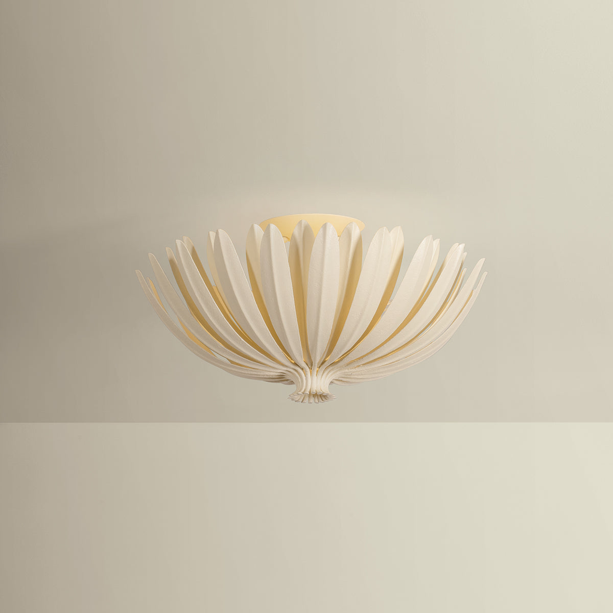 Hudson Valley Whitfield 3-Light Semi-Flush Mount Cream Plaster detail view 2