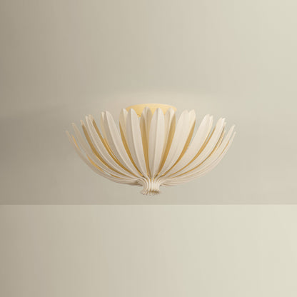 Hudson Valley Whitfield 3-Light Semi-Flush Mount Cream Plaster detail view 2