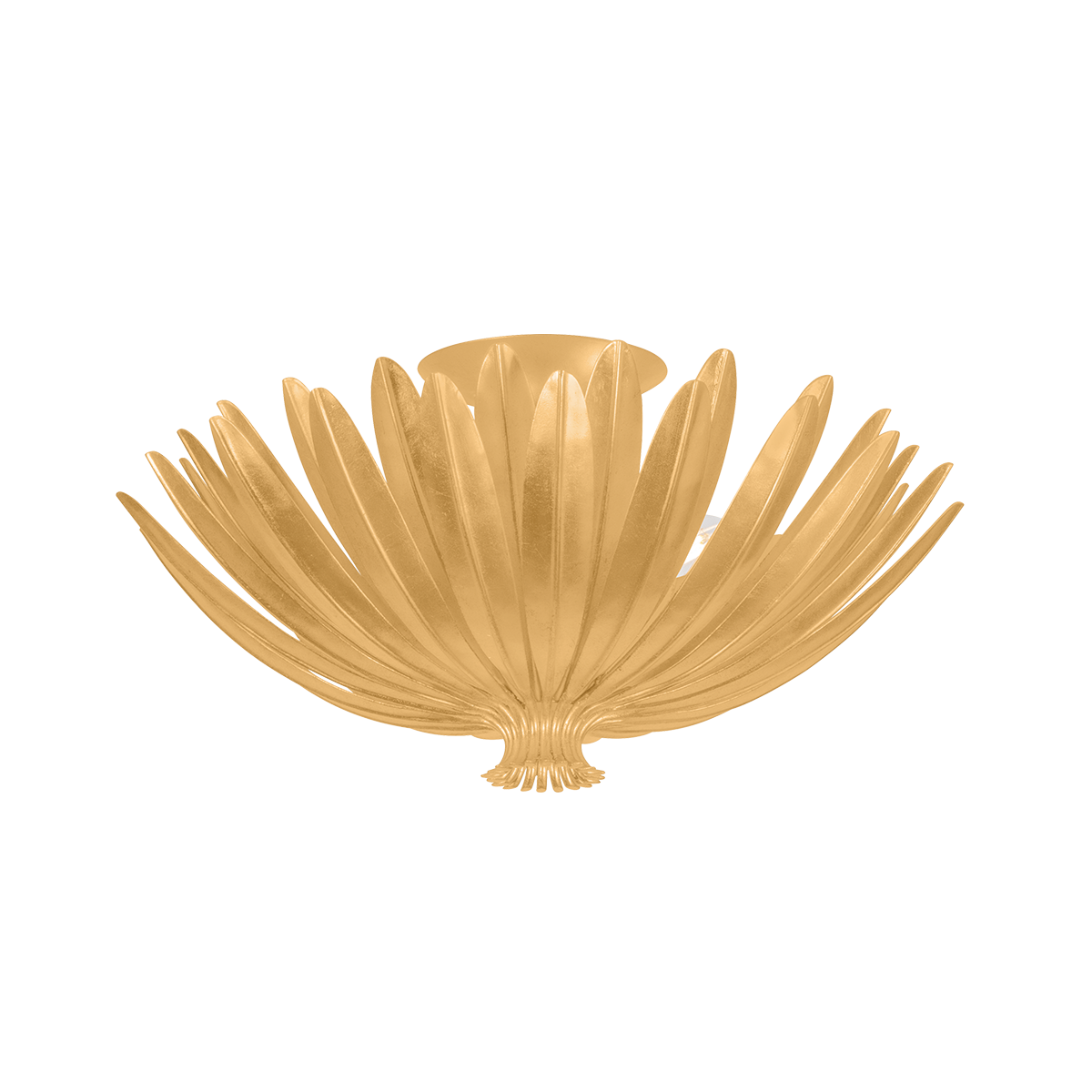 Hudson Valley Whitfield 3-Light Semi-Flush Mount Vintage Gold Leaf