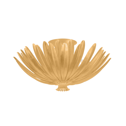 Hudson Valley Whitfield 3-Light Semi-Flush Mount Vintage Gold Leaf