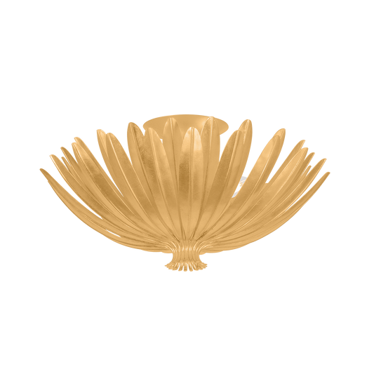 Hudson Valley Whitfield 3-Light Semi-Flush Mount Vintage Gold Leaf